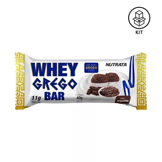 Whey Grego Bar- Brigadeiro- 12 Unidades- Nutrata