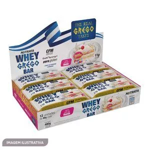 Whey Grego Bar<BR>- Bolo De Festa<BR>- 12 Unidades<BR>- Nutrata