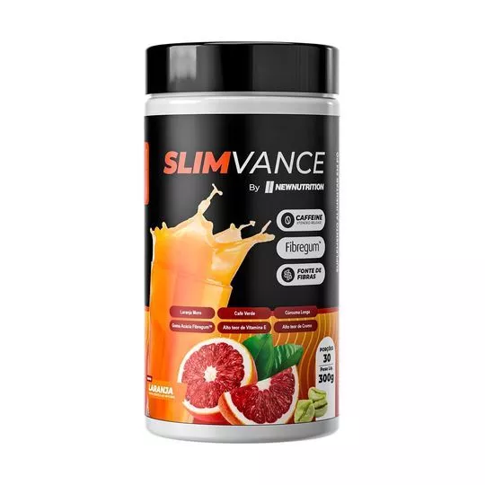 Slimvance Fibras Com Cafeína Newnutrition- Laranja- 300g- New Nutrition