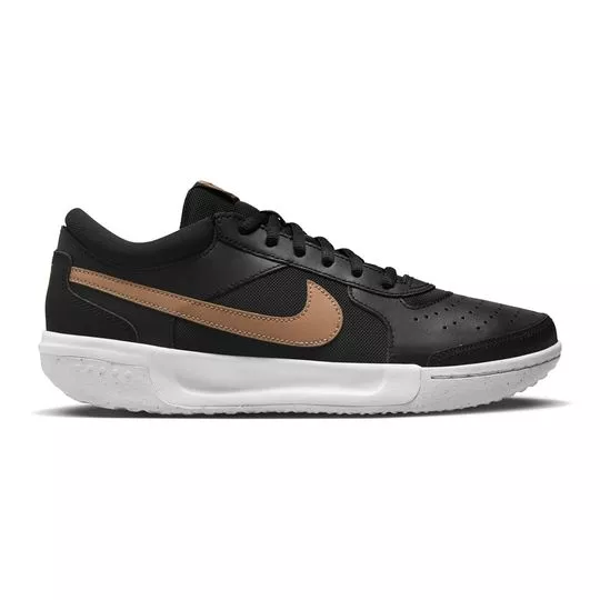 Tênis Zoom Court Lite 3 Com Couro- Preto