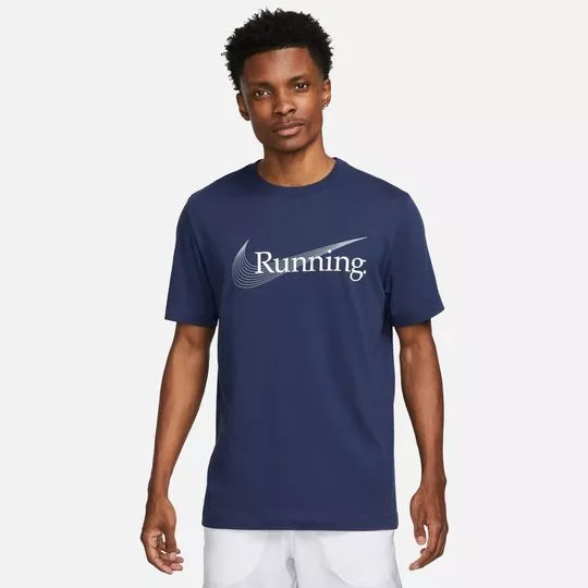 Camiseta Running- Azul Marinho