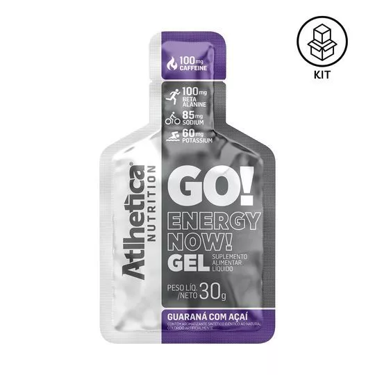 Go! Energy Now Gel- Guaraná Com Açaí- 10 Sachês- Atlhetica Nutrition