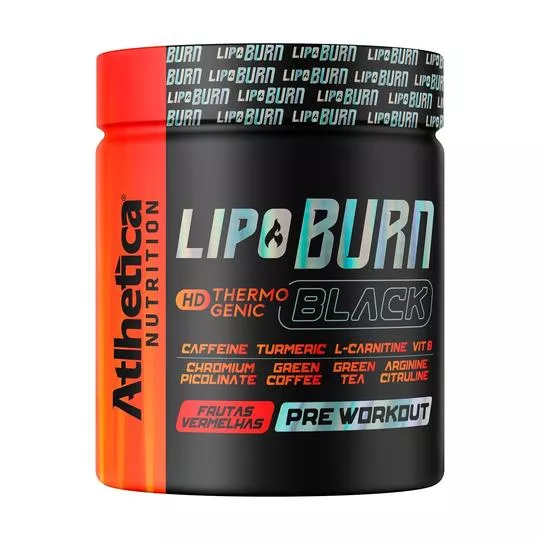 Lipo Burn® Black Pre Workout- Frutas Vermelhas- 200g- Atlhetica Nutrition