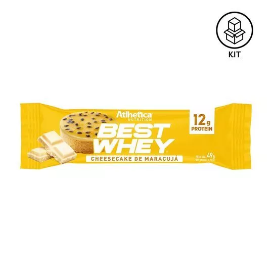 Best Whey Bar- Cheesecake De Maracujá- 12 Unidades- Atlhetica Nutrition