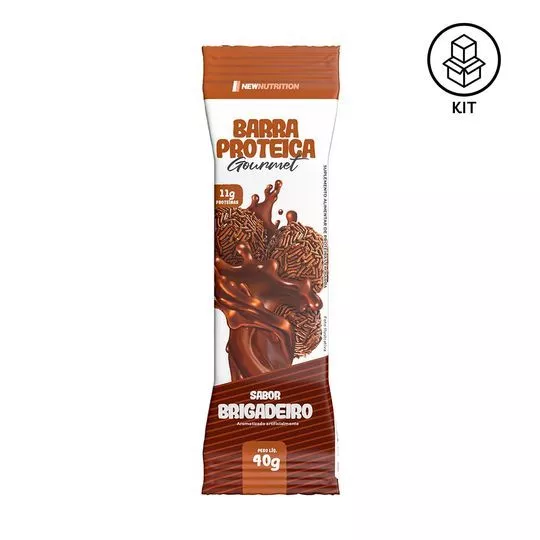 Kit De Barras De Proteína Gourmet- Brigadeiro- 12 Unidades- New Nutrition