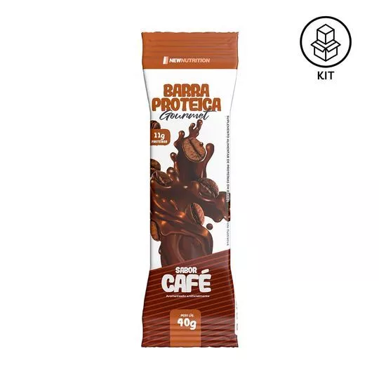 Kit De Barras De Proteína Gourmet- Café- 12 Unidades- New Nutrition