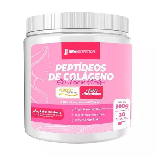 Colágeno Verisol Com Ácido Hialurônico- Cranberry- 300g- New Nutrition