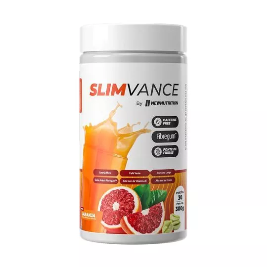 Slimvance Fibras Com Cafeína Newnutrition- Laranja- 300g- New Nutrition