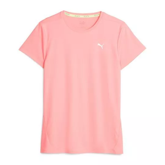 Camiseta Com Logo- Coral