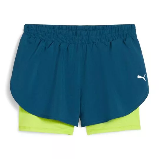 Short  Favorite Velocity- Azul Escuro & Verde Limão