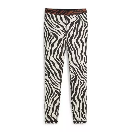 Legging Animal Print- Off White & Preta