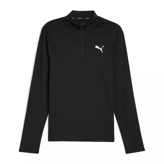 Camiseta Puma® Com Zíper- Preta