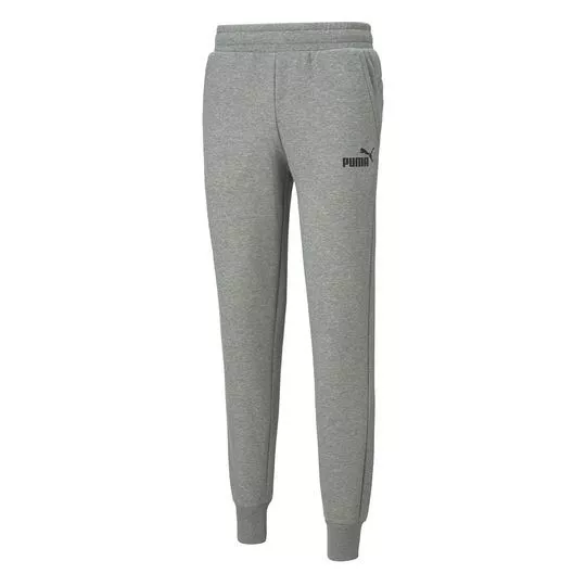 Calça Jogger Puma® Em Mescla- Cinza & Preta