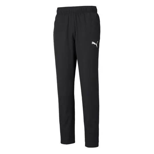 Calça Reta Puma®- Preta & Branca