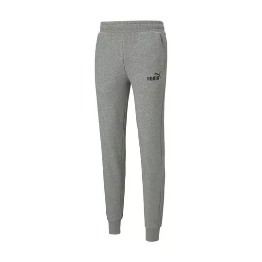 Calça Jogger Em Moletom- Cinza & Preta