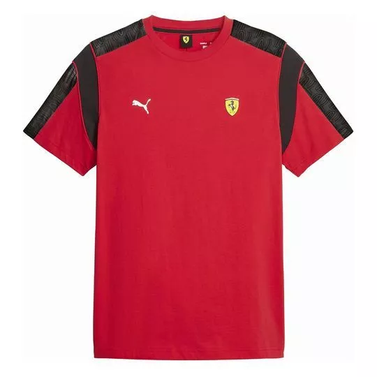 Camiseta Ferrari®- Vermelha & Preta