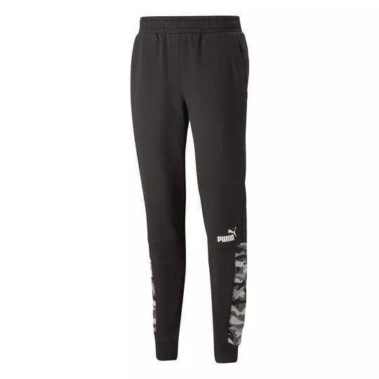 Calça Jogger Camuflada- Preta & Cinza Escuro