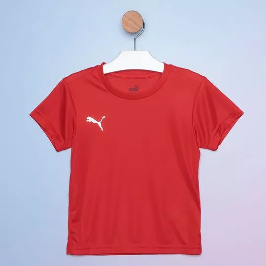 Camiseta Infantil Com Logo- Vermelha