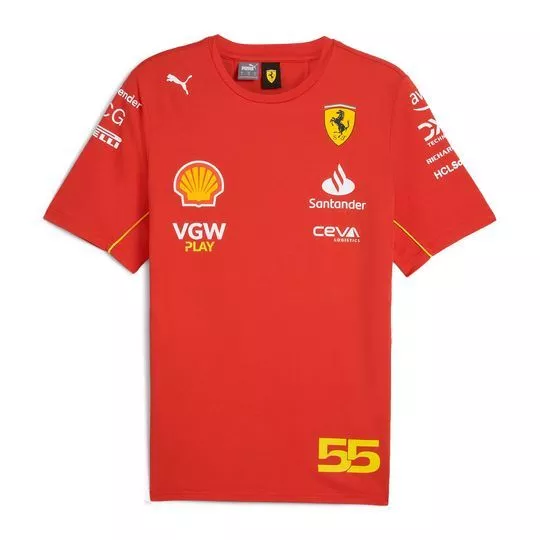 Camiseta Ferrari®- Vermelha