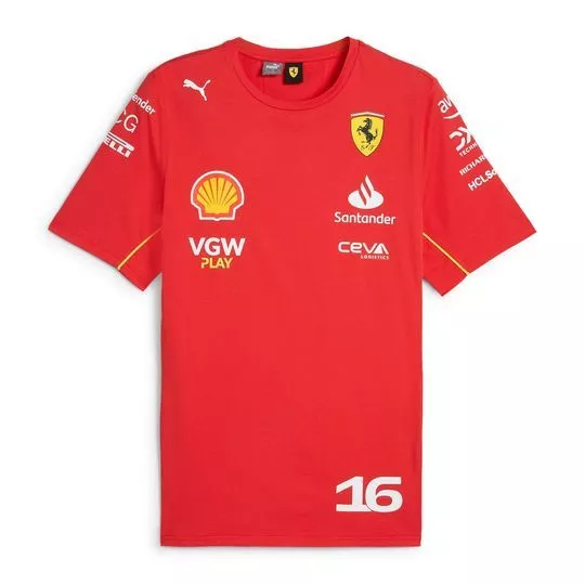 Camiseta Ferrari®- Vermelha