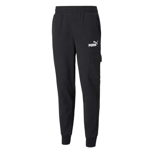 Calça Jogger Com Recortes- Preta & Branca