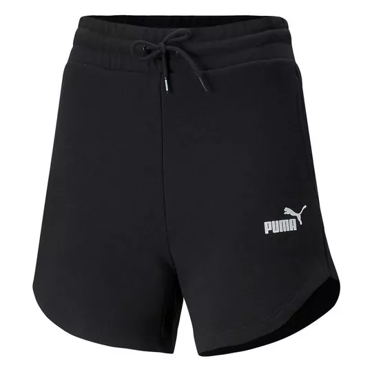 Short Puma® Com Bolso- Preto & Branco