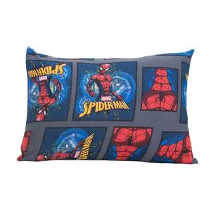 Fronha Homem Aranha®<BR>- Cinza & Azul<BR>- 68x48cm<BR>- Portallar