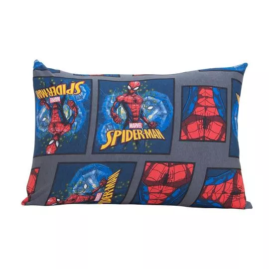 Fronha Homem Aranha®- Cinza & Azul- 68x48cm- Portallar