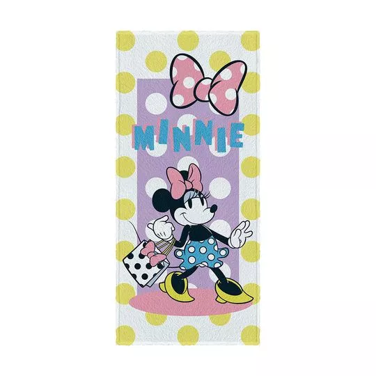 Toalha De Banho Turma Do Minnie®- Lilás & Amarela- 60x120cm- Lepper