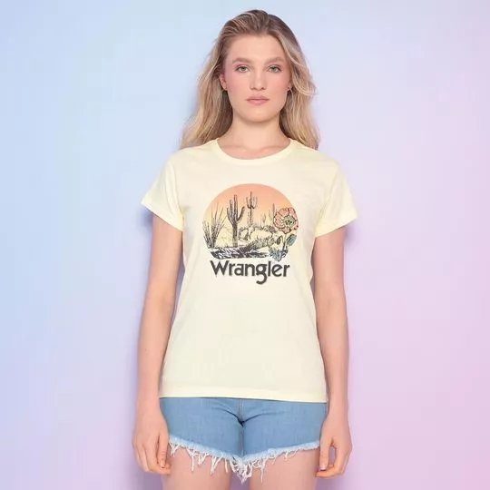 Camiseta Deserto- Amarelo Claro & Preta