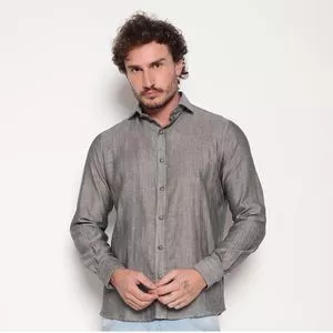 Camisa Regular Fit<BR>- Cinza