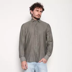 Camisa Regular Fit<BR>- Verde Militar