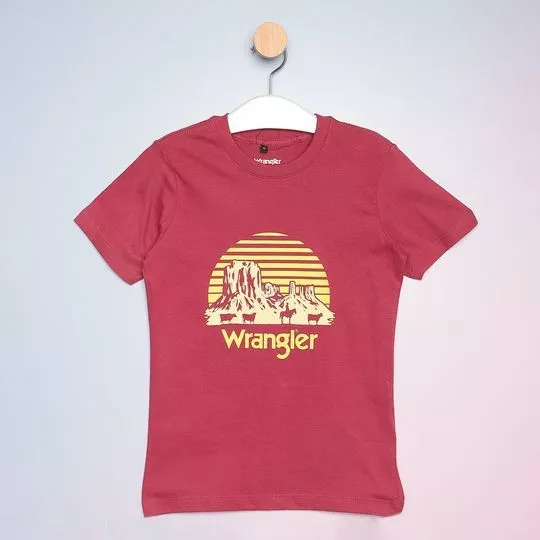 Camiseta Wrangler®- Vinho & Amarela