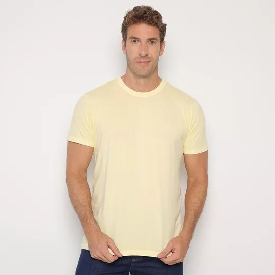 Camiseta Estonada- Amarelo Claro