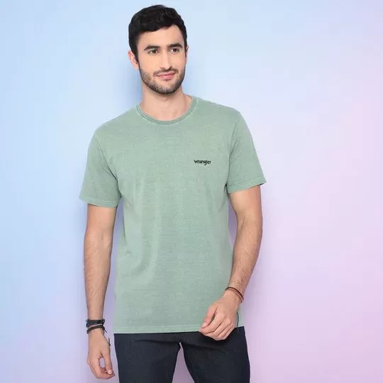 Camiseta Com Inscrição- Verde Claro & Preta