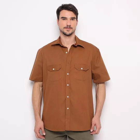 Camisa Lisa- Marrom