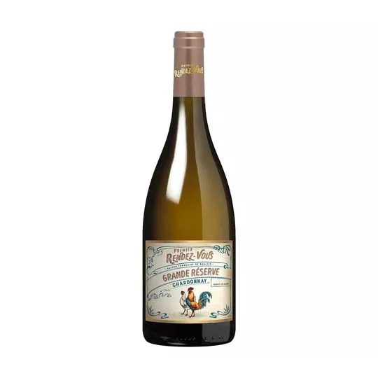 Vinho Premier Rendez-Vous Branco- Chardonnay- França, Sud-Ouest- 750ml- Premier Rendez-Vous