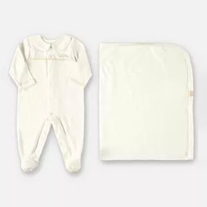 Saída Maternidade Com Bordado<BR>- Off White<BR>- Up Baby