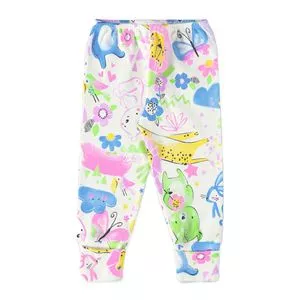 Calça Jogger Ursinho<BR>- Branca & Azul<BR>- Up Baby