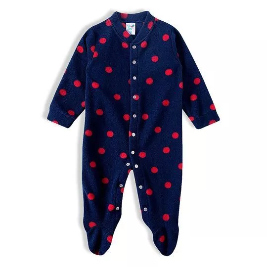 Pijama Poá- Azul Marinho & Vermelho