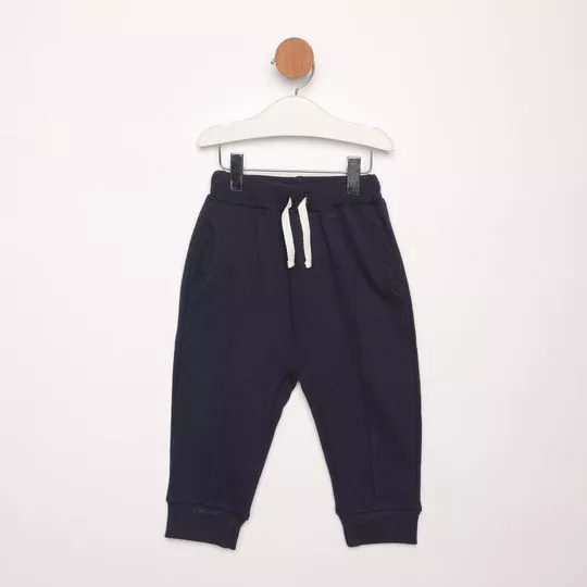 Calça Jogger Mescla- Azul Marinho