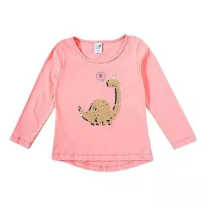 Blusa Dinossauro<BR>- Rosa & Prateada