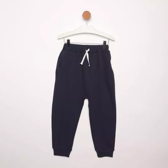 Calça Jogger Mescla- Azul Marinho