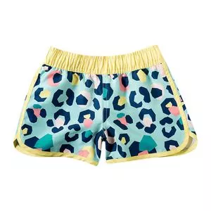 Short Abstrato<BR>- Azul & Amarelo