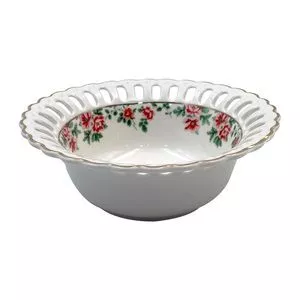 Bowl Floral<BR>- Branco<BR>- 4,4xØ12,4cm<BR>- L'Hermitage