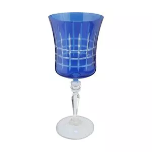 Taça Para Água Grace<BR>- Cristal & Azul Royal<BR>- 300mL<BR>- Bohemia