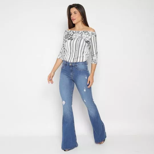 Calça Jeans Atena High- Azul Marinho- Lança Perfume