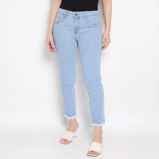 Calça Jeans Skinny- Azul Claro- Lança Perfume