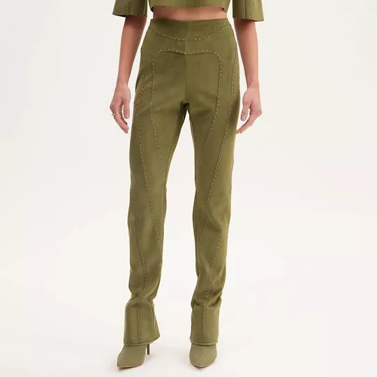 Legging Acamurçada- Verde Militar- Lança Perfume