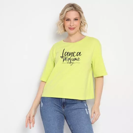 Blusa Estampa Lança- Verde Limão- Lança Perfume